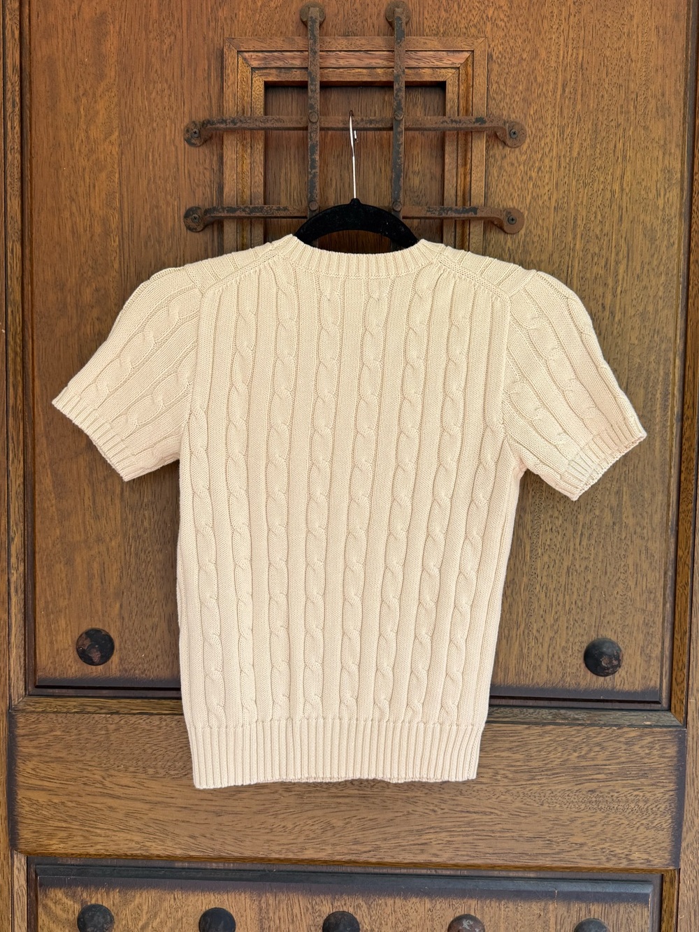 Polo by Ralph Lauren Light Beige Cable Knit Short Sleeve Sweater Size XS - Picture 6 of 6